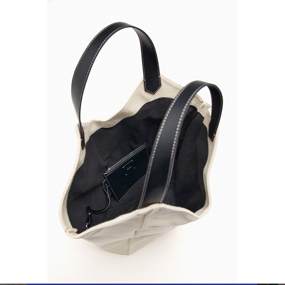 Zara Large Canvas Bag with Contrast Details - Picture 3 of 5
